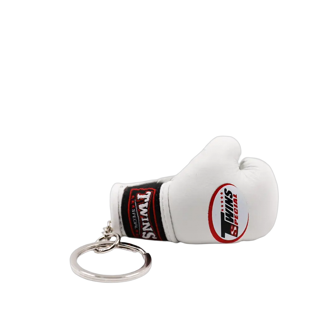 White mini boxing glove keychain