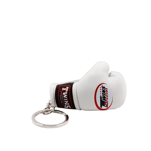 White mini boxing glove keychain