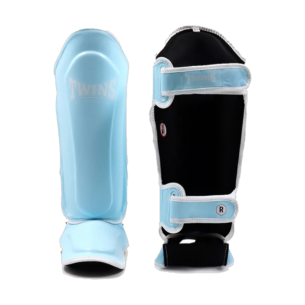 Twins Special SGL-10P shin guards, sky blue, rear view