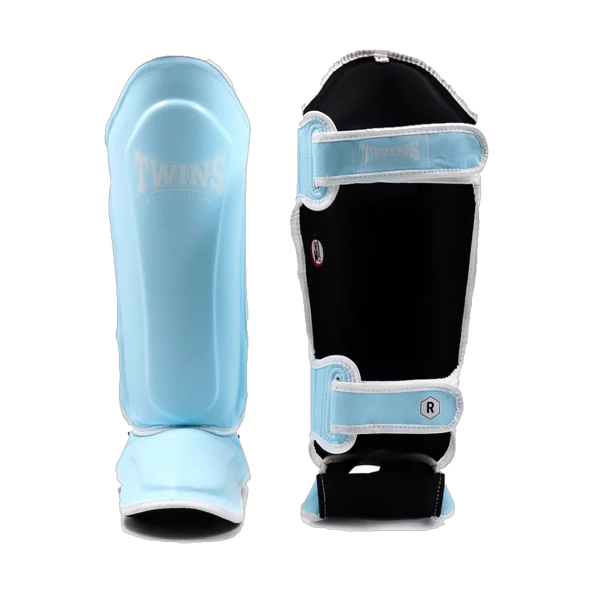 Twins Special SGL-10P shin guards, sky blue, rear view