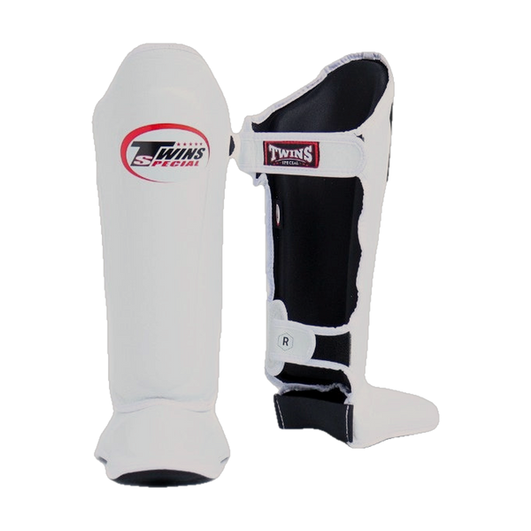 Twins Special SGL-10 shin guards, white, rear view