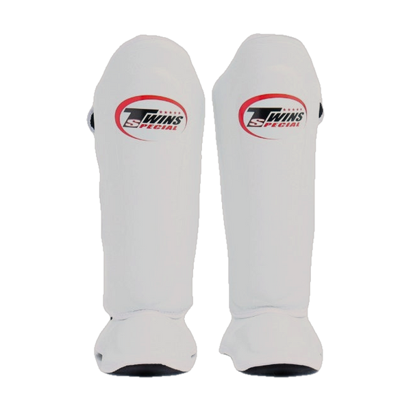 Twins Special SGL-10 shin guards, white, front view
